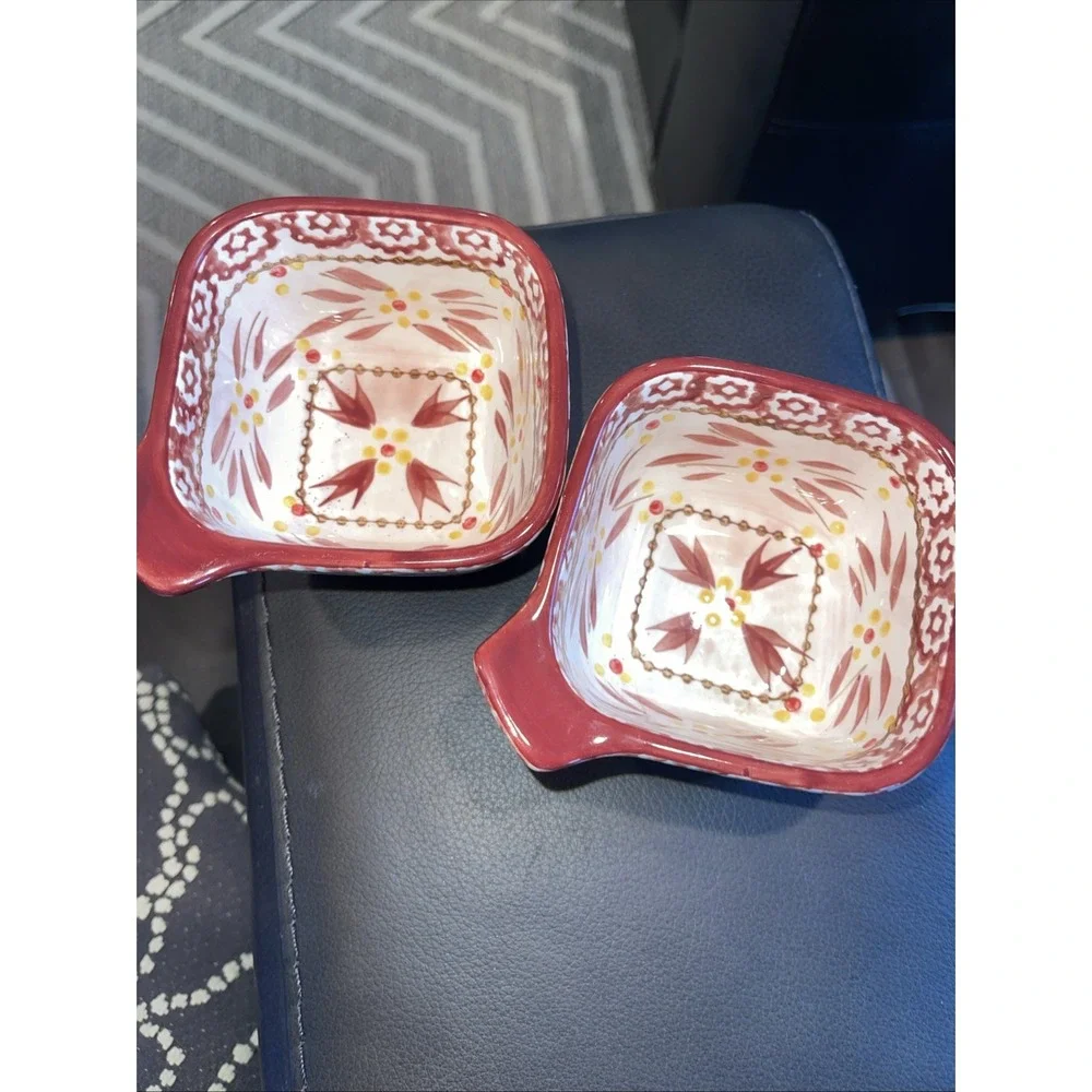TEMPTATIONS CRANBERRY OLD WORLD SQUARE‎ 8oz SET OF 2